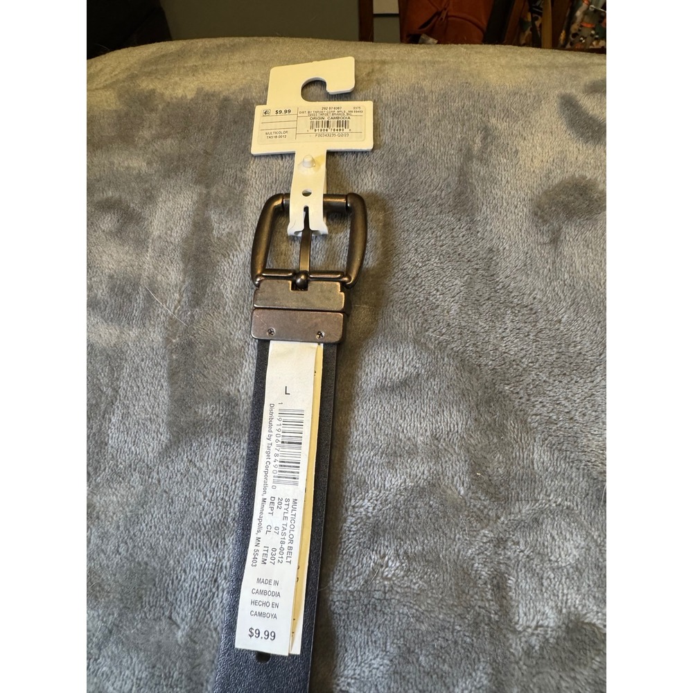 Cat & Jack Kids Reversible Belt Black Brown Gunmetal Buckle Size Large NWT - Picture 6 of 9
